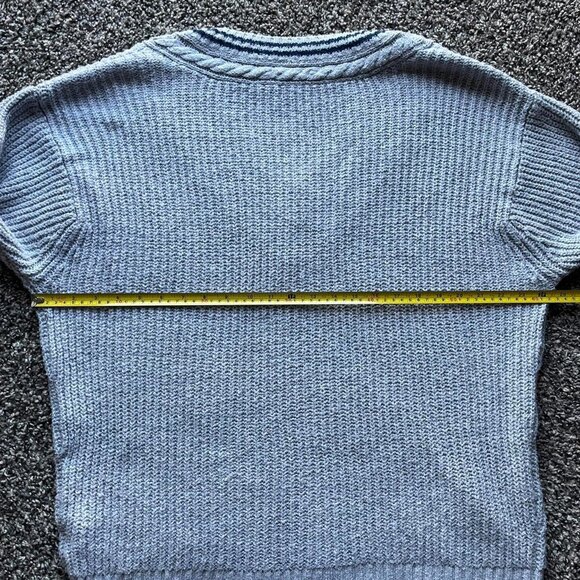 Gray American Eagle Sweater Vintage Knitwear, Men's XL Fall V-Neck Sweater - Picture 5 of 7